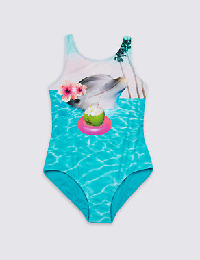 Lycra® Xtra Life™ Dolphin Print Swimsuit (5-14 Years) Image 2 of 3