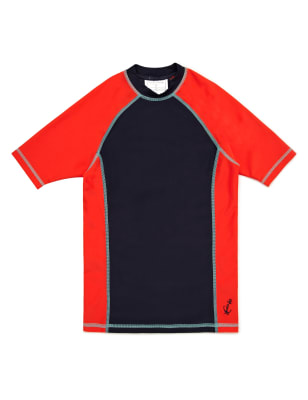 Lycra® Xtra Life™ Quick Dry Colour Block Swim Rash Vest with Chlorine