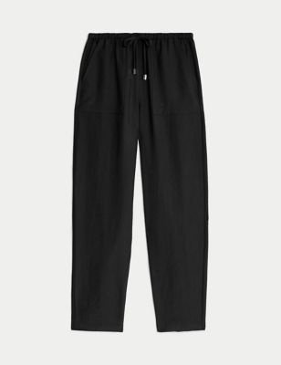 Lyocel Rich Tapered Ankle Grazer Trousers Image 2 of 5