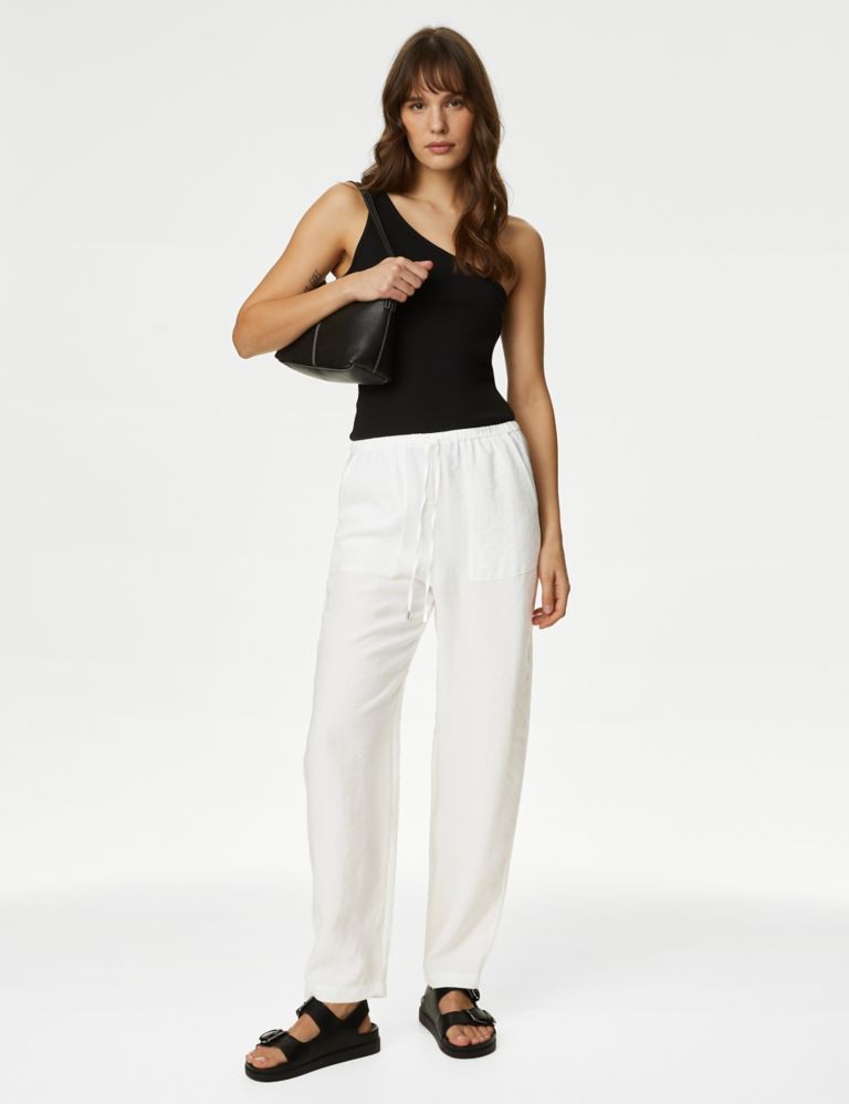 Lyocel Rich Tapered Ankle Grazer Trousers 3 of 5
