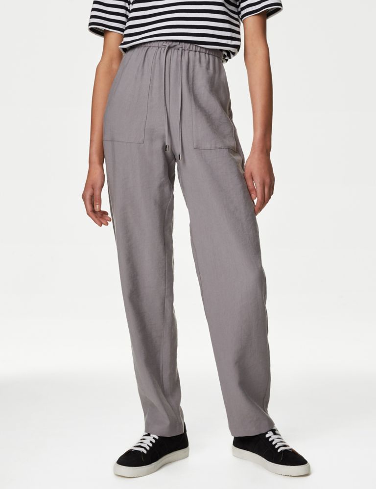 Lyocel Rich Tapered Ankle Grazer Trousers 4 of 5