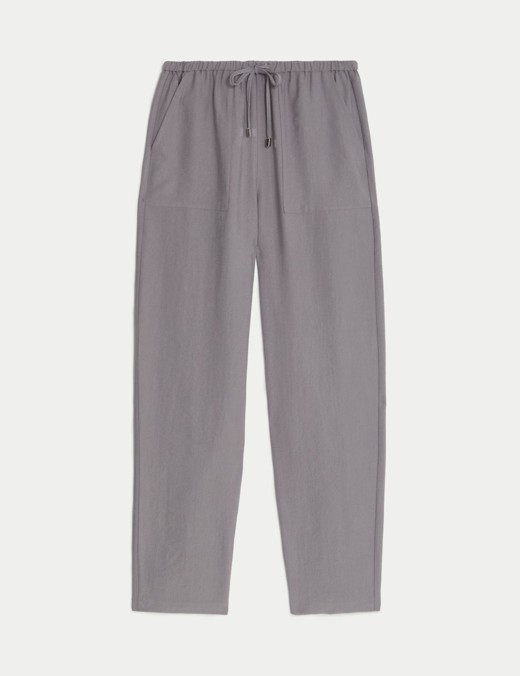 Lyocel Rich Tapered Ankle Grazer Trousers 1 of 5