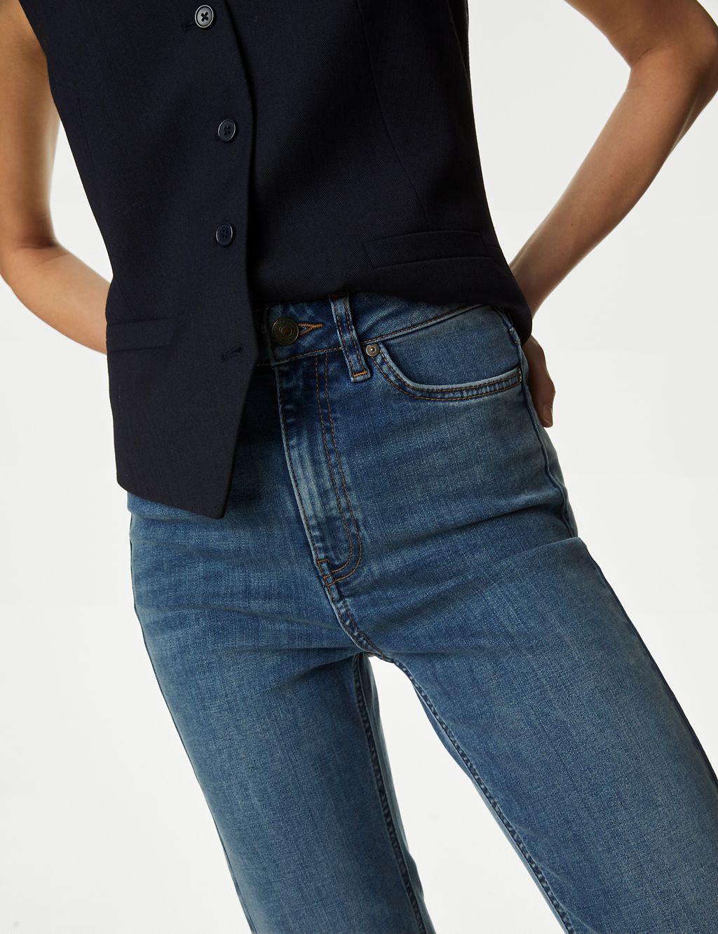 Lyocell™ Blend High Waisted Straight Leg Jeans 2 of 5