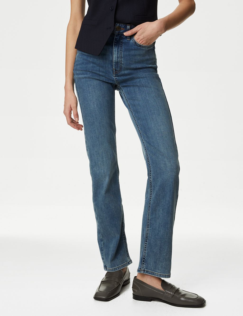 Lyocell™ Blend High Waisted Straight Leg Jeans 4 of 5