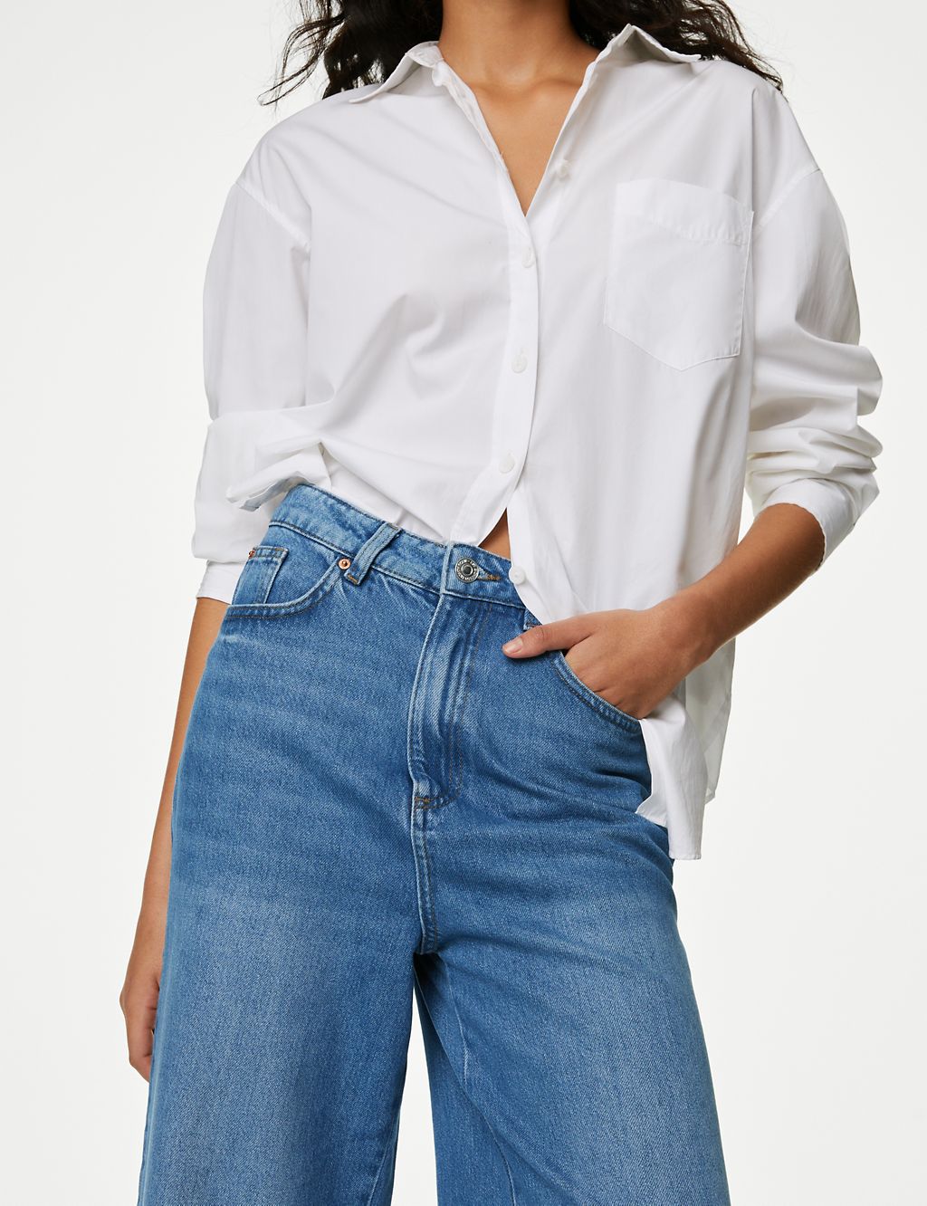 Lyocell™ Blend High Waisted Wide Leg Jeans 4 of 6