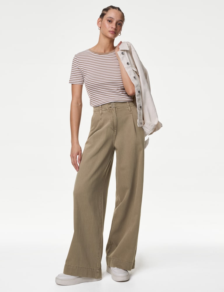 Lyocell™ Blend Pleated Wide Leg Trouser 3 of 5