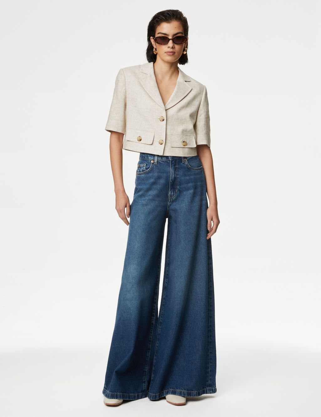 Lyocell™ Blend Wide Palazzo Leg Jeans 2 of 7