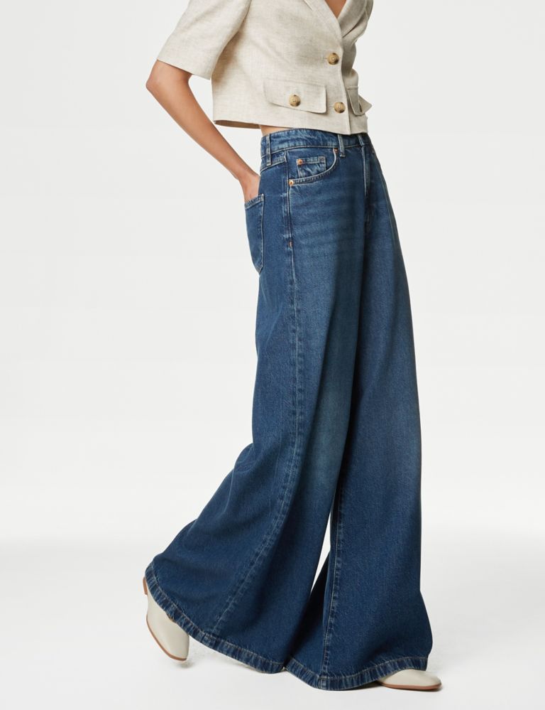 Lyocell™ Blend Wide Palazzo Leg Jeans 5 of 7