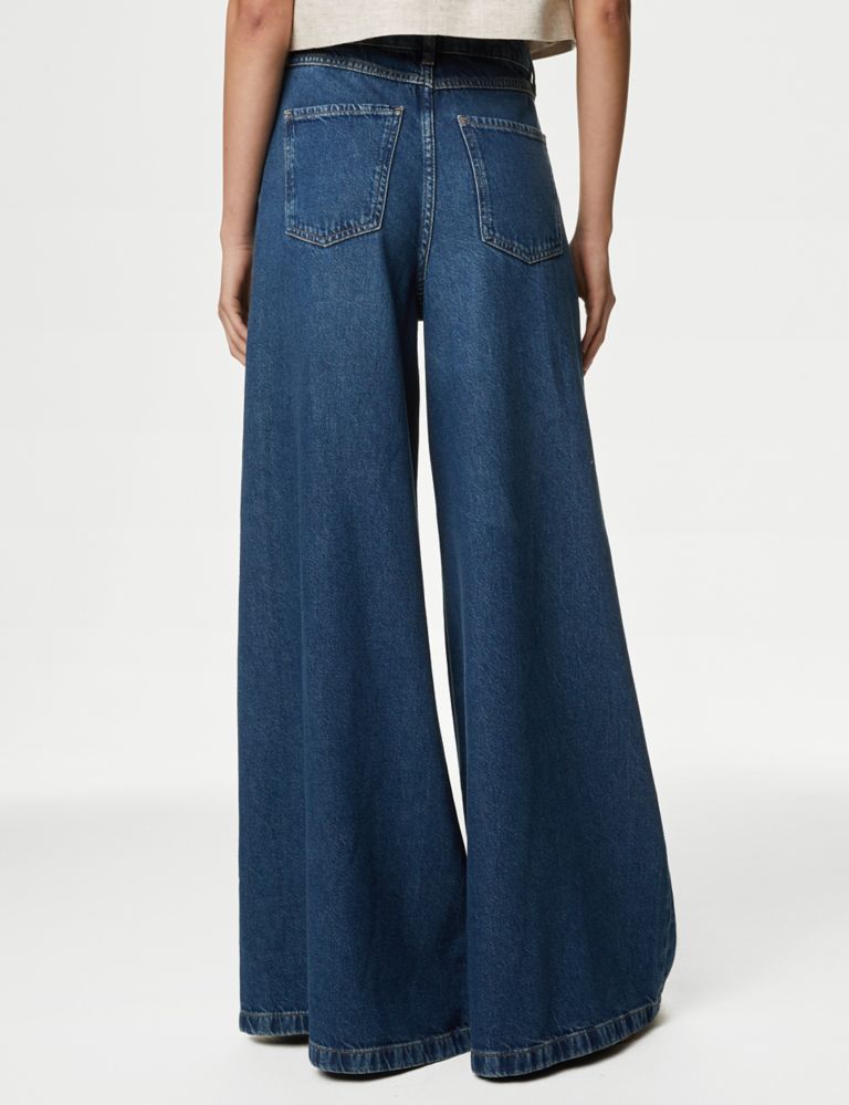 Lyocell™ Blend Wide Palazzo Leg Jeans, M&S Collection