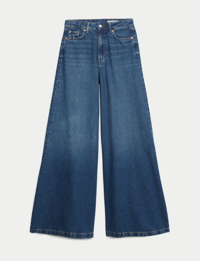 Lyocell™ Blend Wide Palazzo Leg Jeans 3 of 7