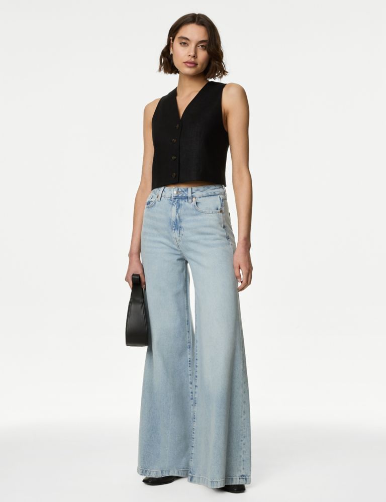 Lyocell™ Blend Wide Palazzo Leg Jeans 1 of 6