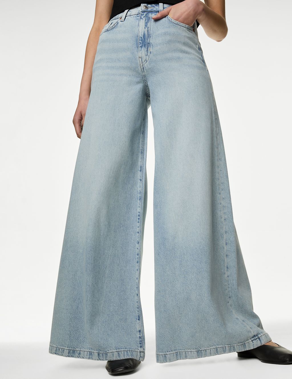 Lyocell™ Blend Wide Palazzo Leg Jeans 5 of 6