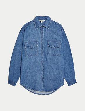 Lyocell™ Denim Collared Relaxed Shirt Image 2 of 7