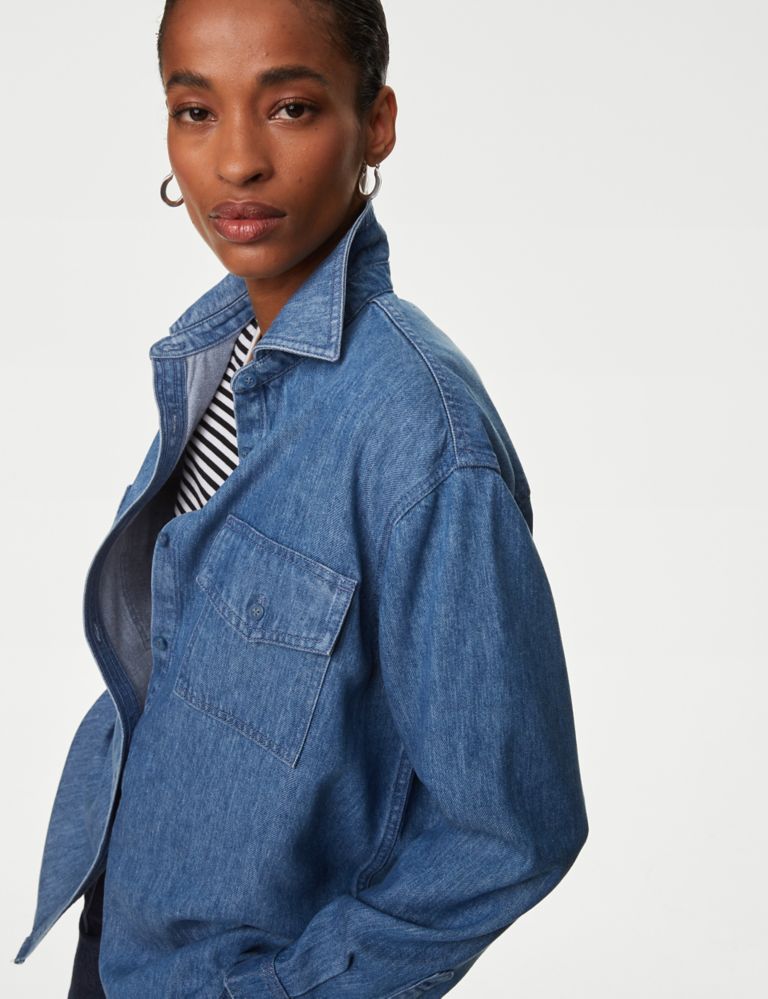 Lyocell™ Denim Collared Relaxed Shirt 4 of 6