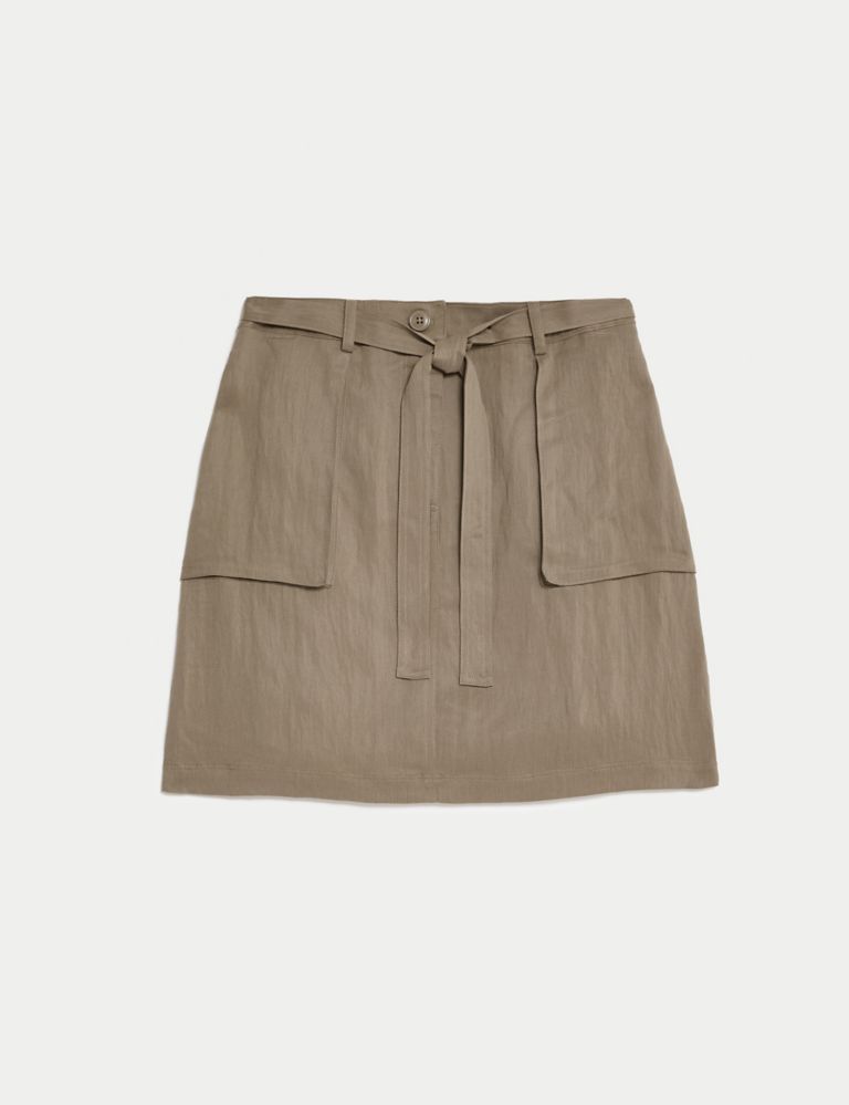 Lyocell™ Rich Belted Mini A-Line Skirt 2 of 5