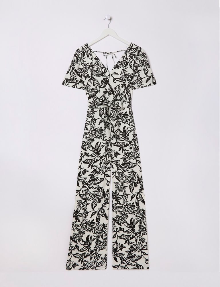 Lyocell™ Rich Floral Belted Short Sleeve Jumpsuit 2 of 7