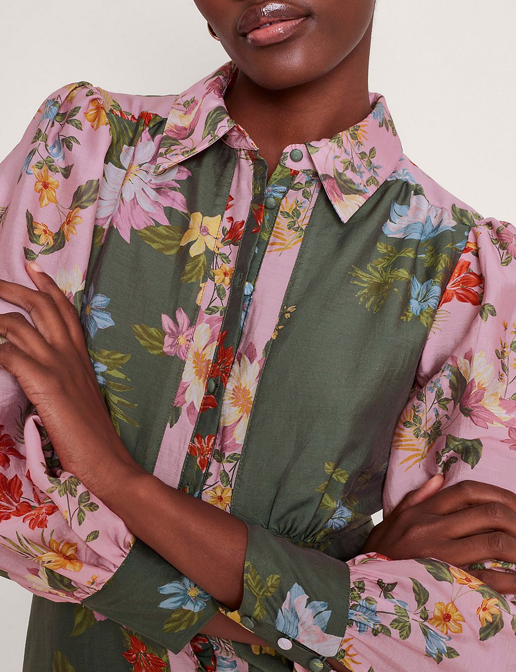 Lyocell™ Rich Floral Midi Shirt Dress 4 of 4