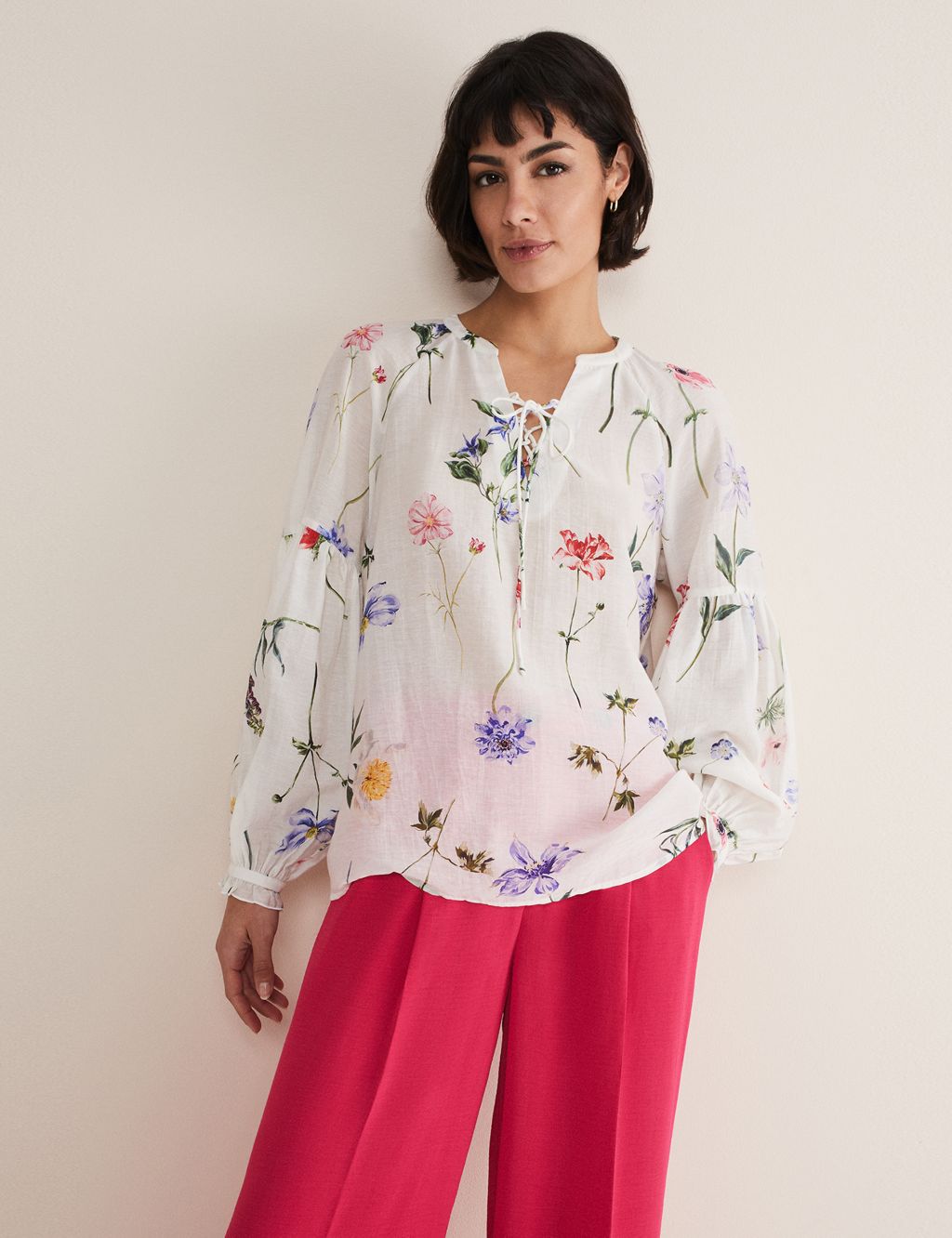 Lyocell™ Rich Floral Notch Neck Blouse | Phase Eight | M&S