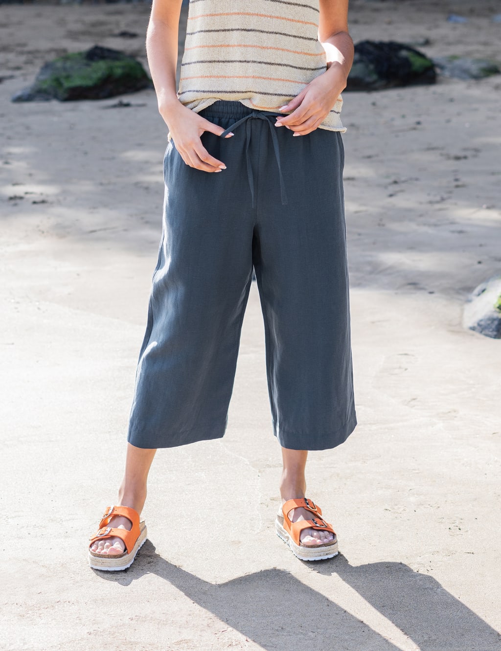 Straight leg culottes top