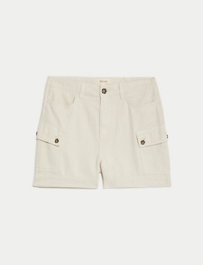 Lyocell Blend Cargo High Waisted Shorts Image 2 of 6