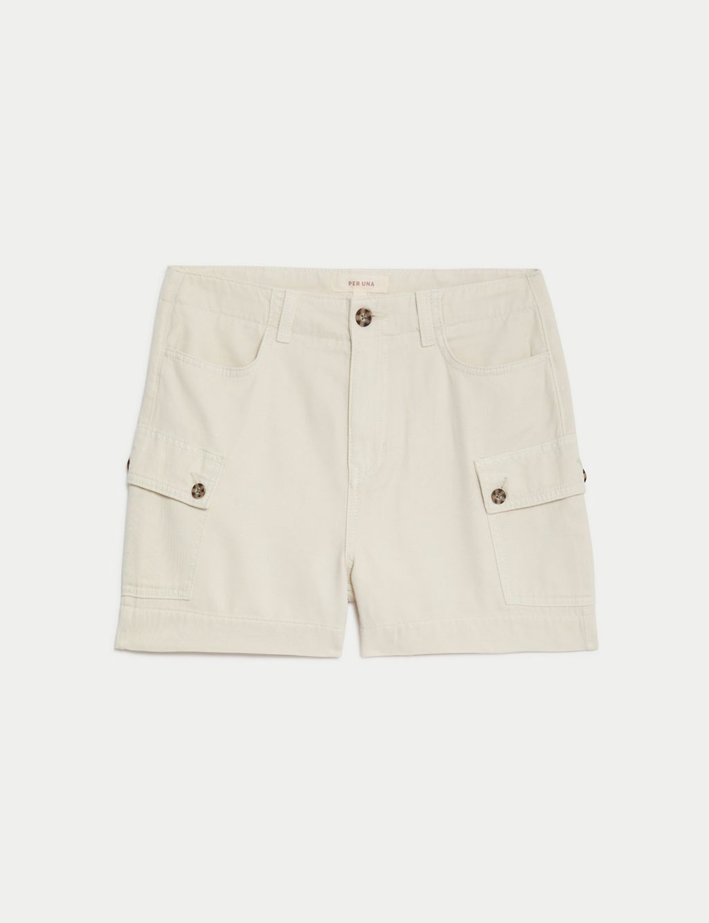 Lyocell Blend Cargo High Waisted Shorts 1 of 6