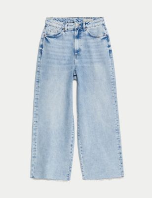 Lyocell Blend High Waisted Wide Leg Jeans Image 2 of 6