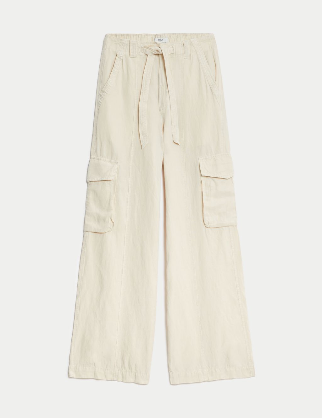 Lyocell Blend Utility Wide Leg Trousers | M&S Collection | M&S