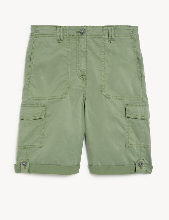 Lyocell Rich Cargo Tea Dyed Shorts Image 1 of 1