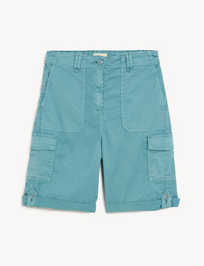 Lyocell Rich Cargo Tea Dyed Shorts Image 2 of 6