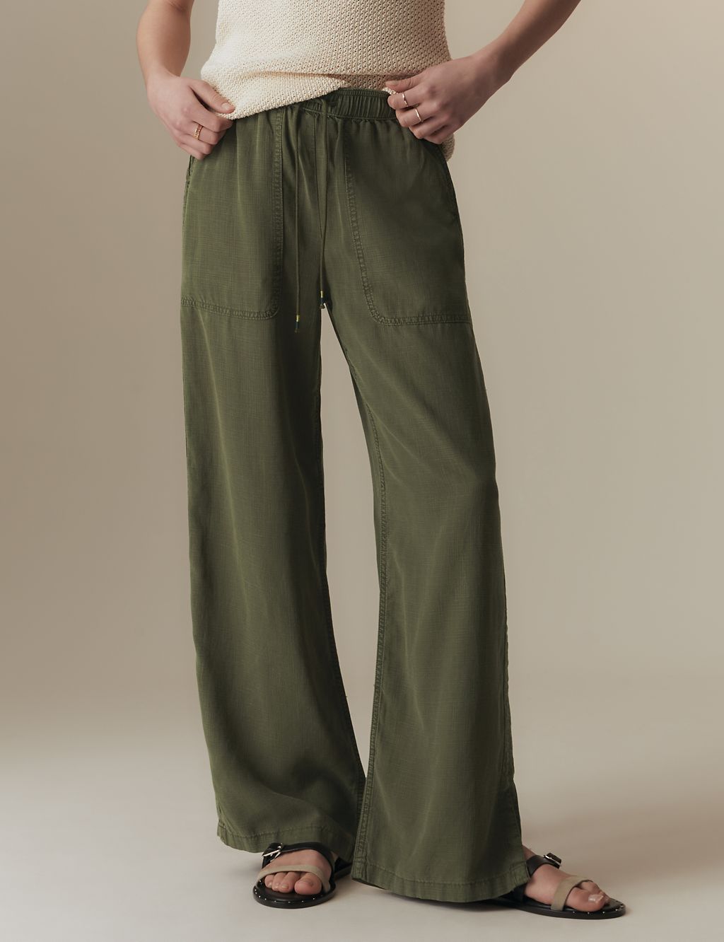 Lyocell Rich Elasticated Waist Trousers 2 of 5