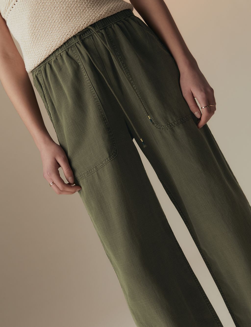 Lyocell Rich Elasticated Waist Trousers 4 of 5
