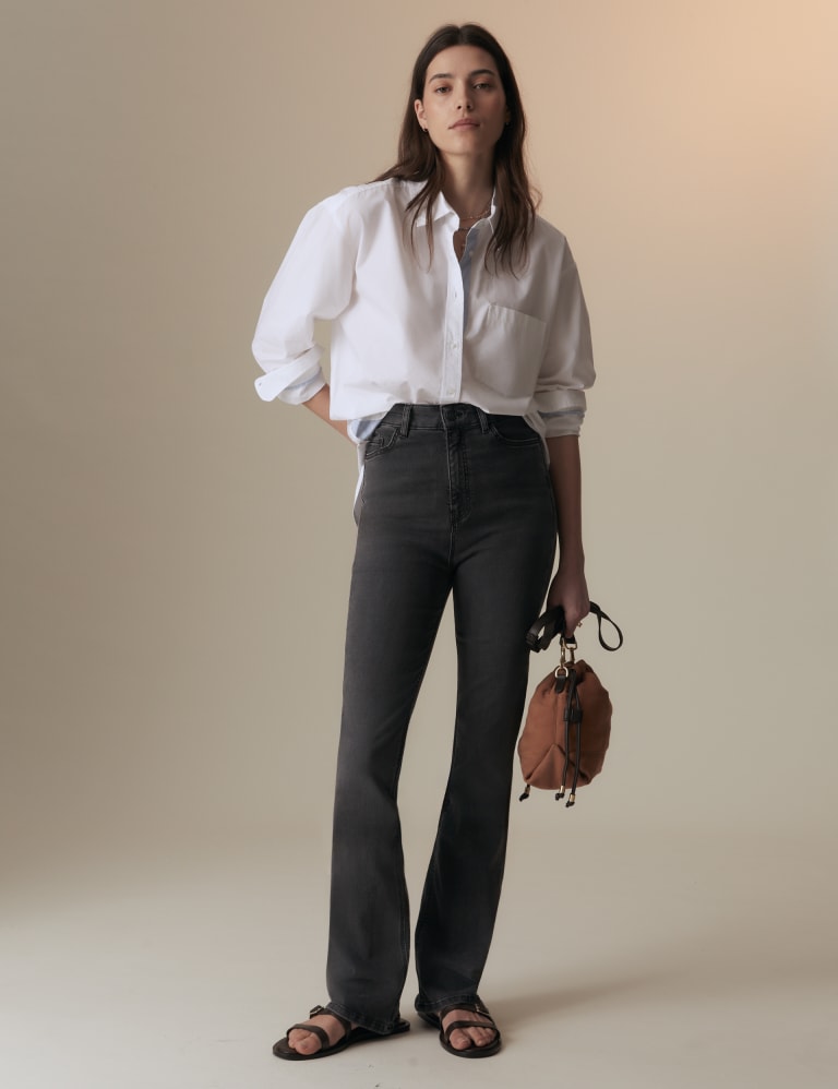 High waisted skinny flare jeans deals