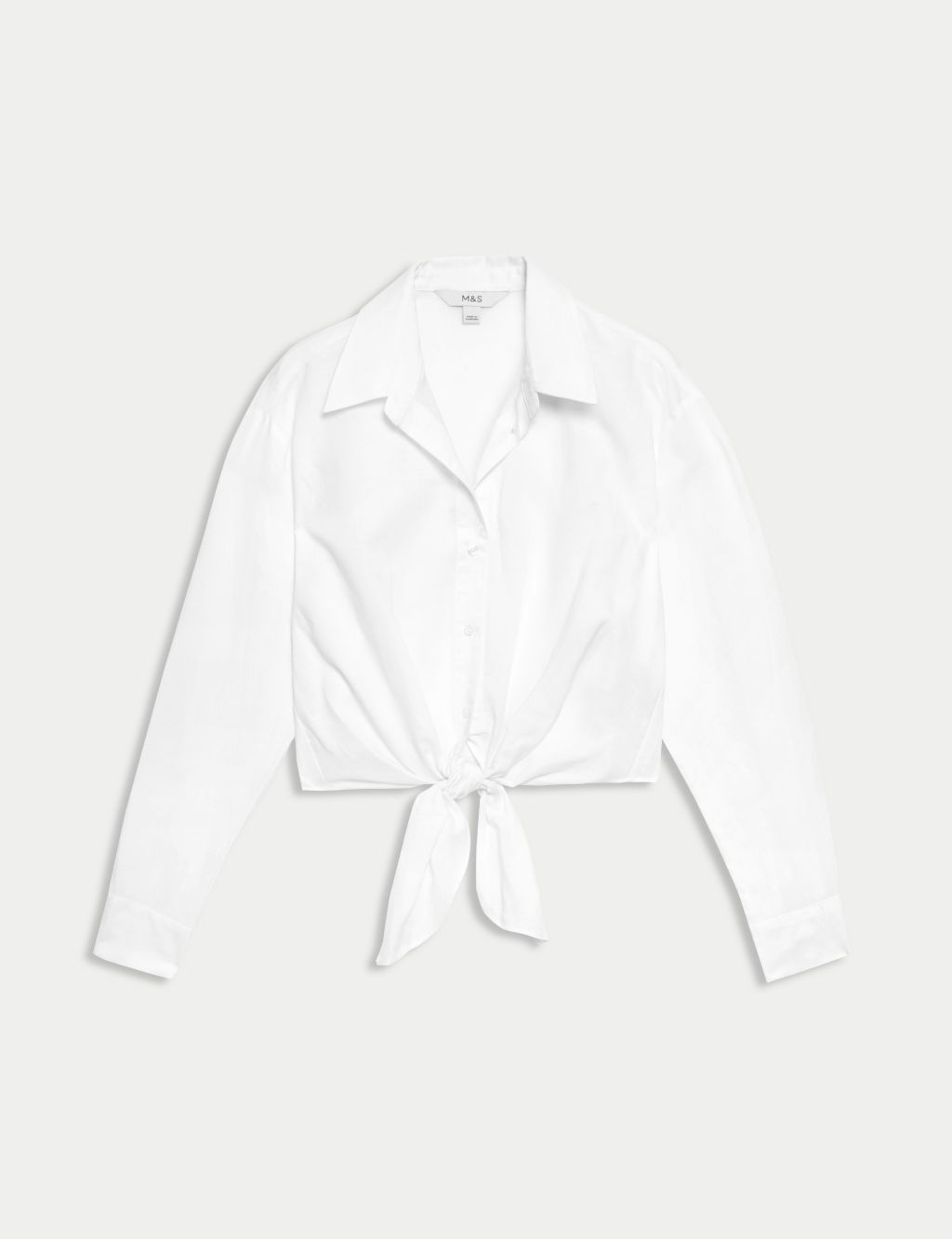 Lyocell Rich Tie Front Shirt with Linen 1 of 5