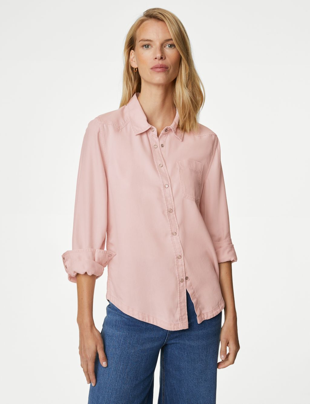 Lyocell Tea Dyed Collared Shirt | M&S Collection | M&S