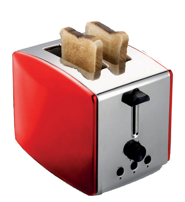 M&S 2 Slice Stainless Steel Toaster - Red Image 1 of 1