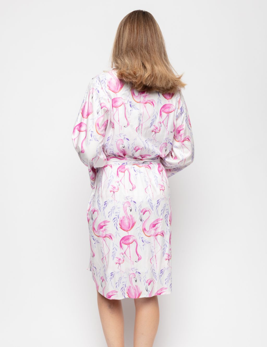 Cotton Modal Flamingo Print Dressing Gown image 2