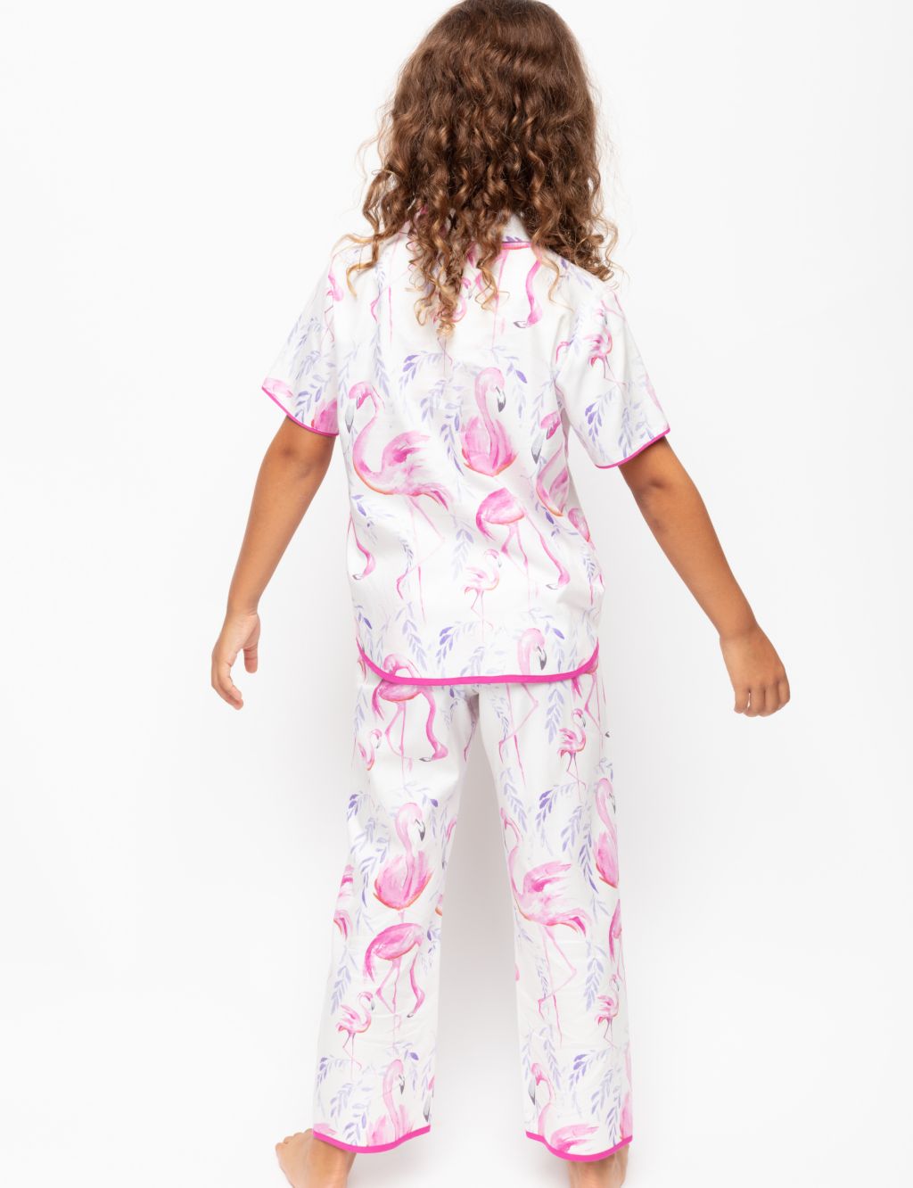 Cotton Rich Flamingo Print Pyjamas (2-13 Yrs) image 2
