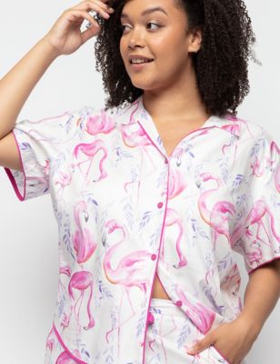 Cotton Modal Flamingo Print Pyjama Top