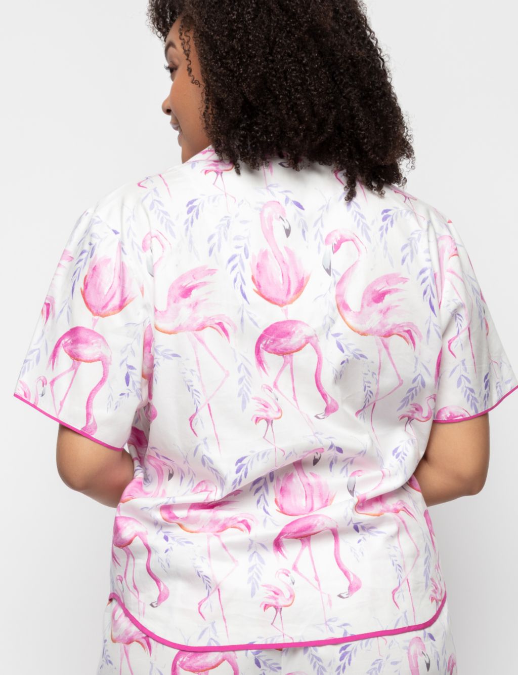 Cotton Modal Flamingo Print Pyjama Top image 2