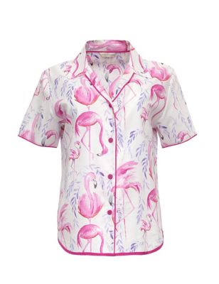 Cotton Modal Flamingo Print Pyjama Top