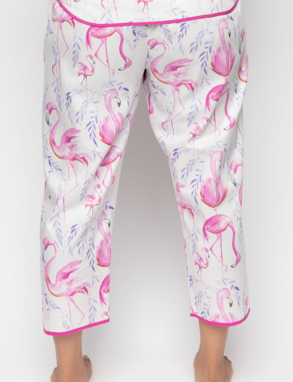 Cotton Modal Flamingo Cropped Pyjama Bottoms image 2
