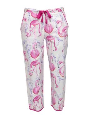 Cotton Modal Flamingo Cropped Pyjama Bottoms