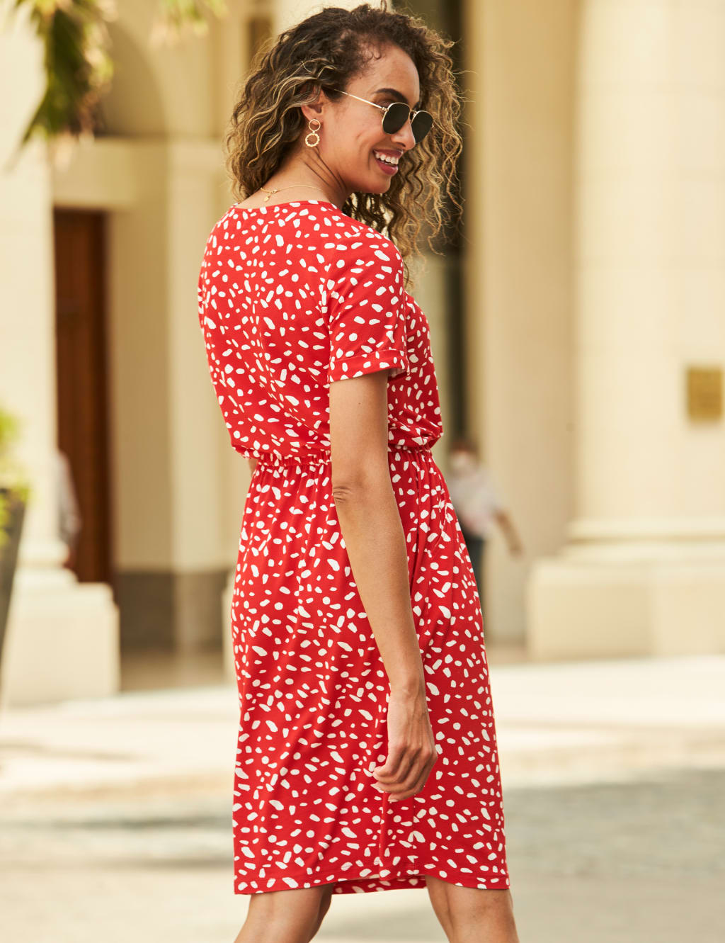 Geometric Short Sleeve T-Shirt Dress image 2