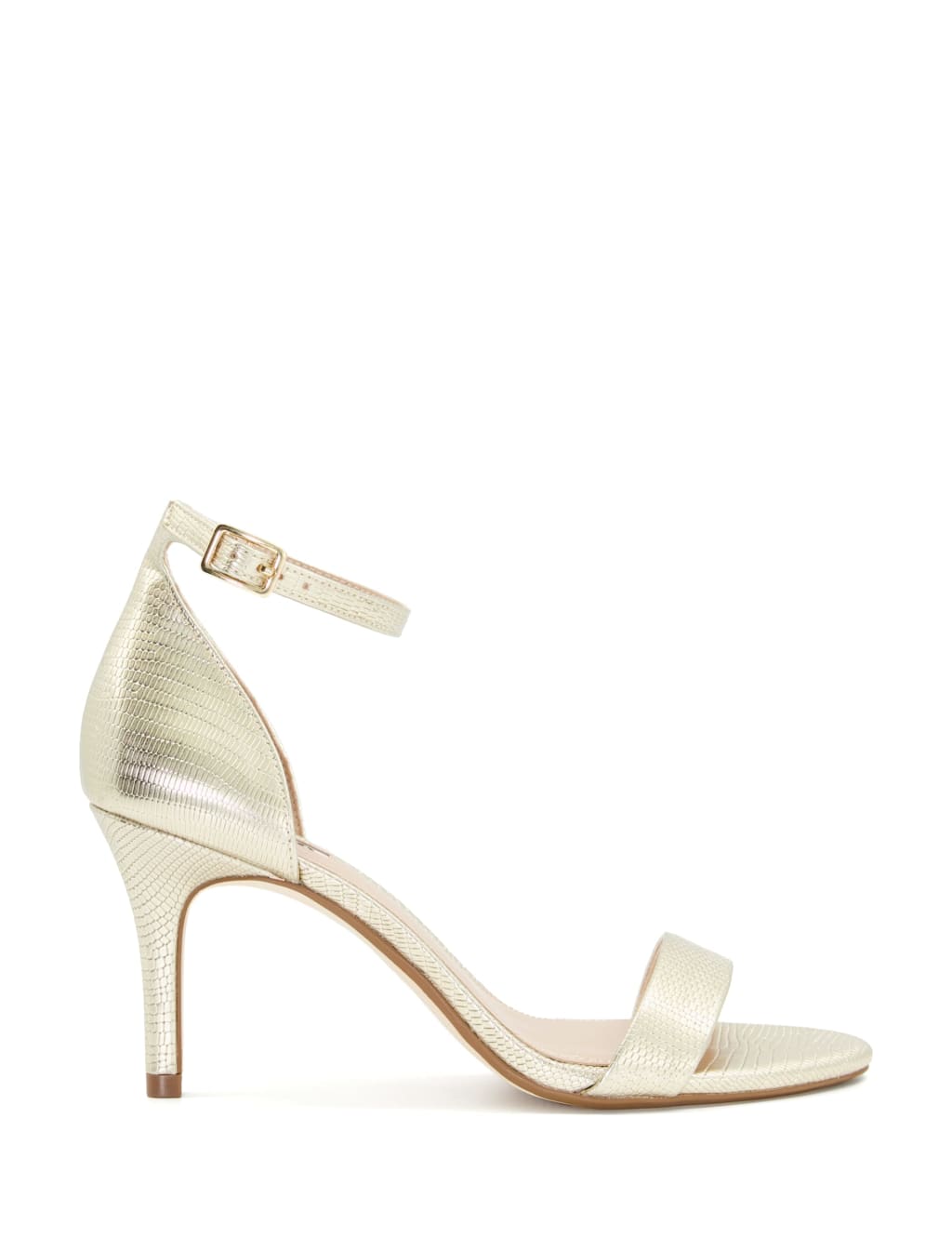 Metallic Ankle Strap Stiletto Heel Sandals image 1