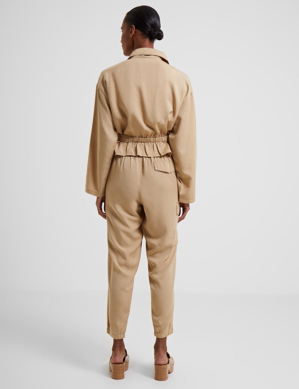 Pure Tencel™ Belted Cropped Utility Jacket image 3