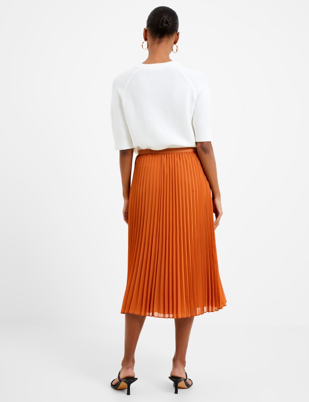 Pleated Midi A-Line Skirt image 2
