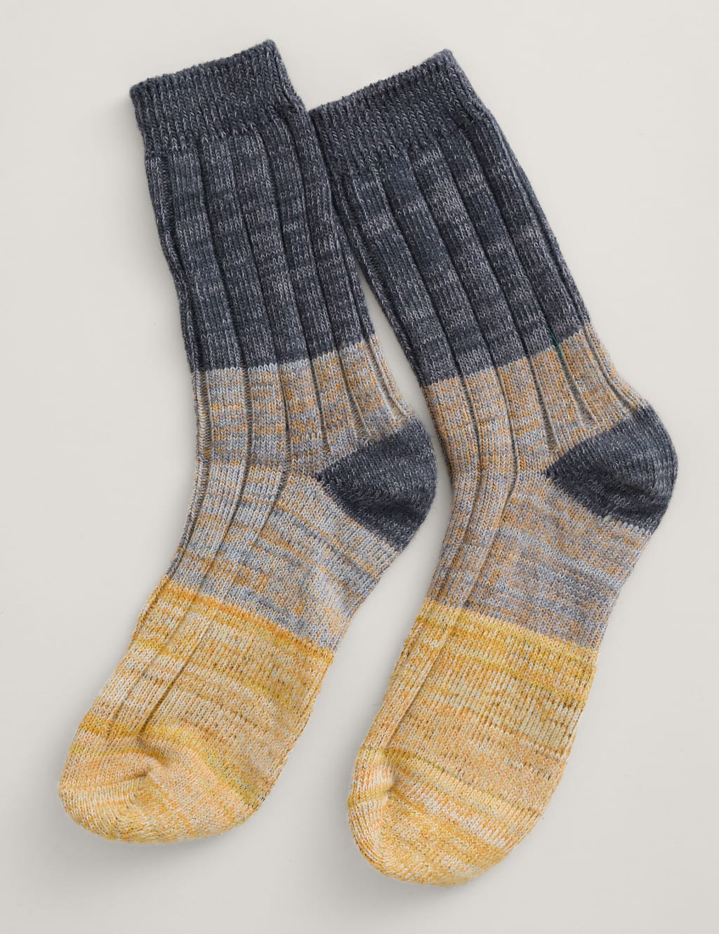 Cotton Rich Colour Block Ankle High Socks