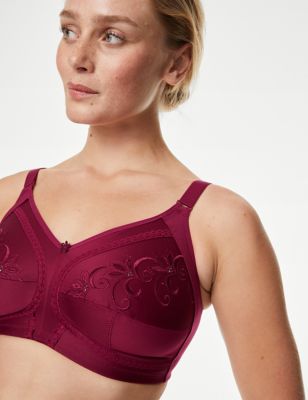 

Womens M&S Collection Total Support Embroidered Full Cup Bra DD-K - Raspberry, Raspberry