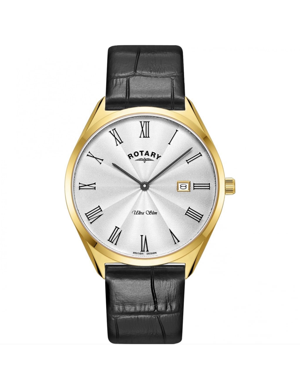 Rotary Ultra Slim Black Leather Watch image 1