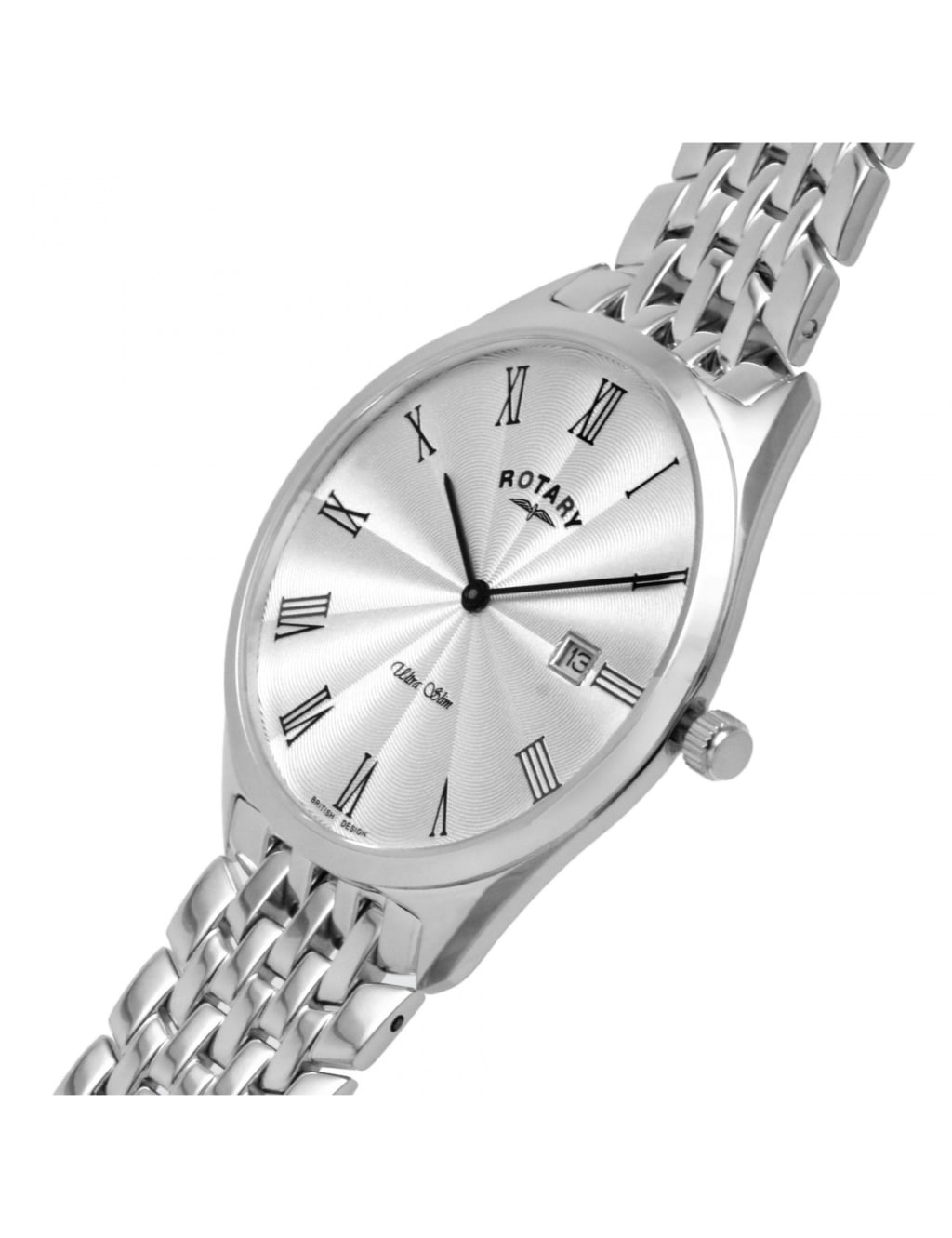 Rotary Ultra Slim Stainless Steel Watch image 3